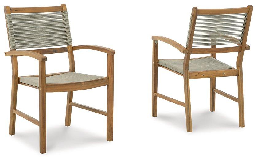 Janiyah Outdoor Dining Arm Chair (Set of 2) - Premium Outdoor Dining Chair from Ashley Furniture - Just $279.55! Shop now at Furniture Wholesale Plus  We are the best furniture store in Nashville, Hendersonville, Goodlettsville, Madison, Antioch, Mount Juliet, Lebanon, Gallatin, Springfield, Murfreesboro, Franklin, Brentwood