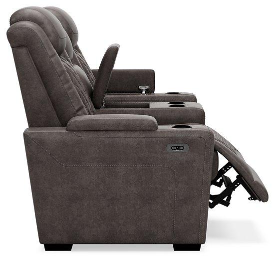 HyllMont Power Reclining Loveseat with Console - Premium Loveseat from Ashley Furniture - Just $1333.82! Shop now at Furniture Wholesale Plus  We are the best furniture store in Nashville, Hendersonville, Goodlettsville, Madison, Antioch, Mount Juliet, Lebanon, Gallatin, Springfield, Murfreesboro, Franklin, Brentwood