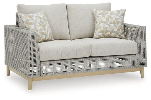 Seton Creek Outdoor Loveseat with Cushion - Premium Outdoor Seating from Ashley Furniture - Just $1016.05! Shop now at Furniture Wholesale Plus  We are the best furniture store in Nashville, Hendersonville, Goodlettsville, Madison, Antioch, Mount Juliet, Lebanon, Gallatin, Springfield, Murfreesboro, Franklin, Brentwood