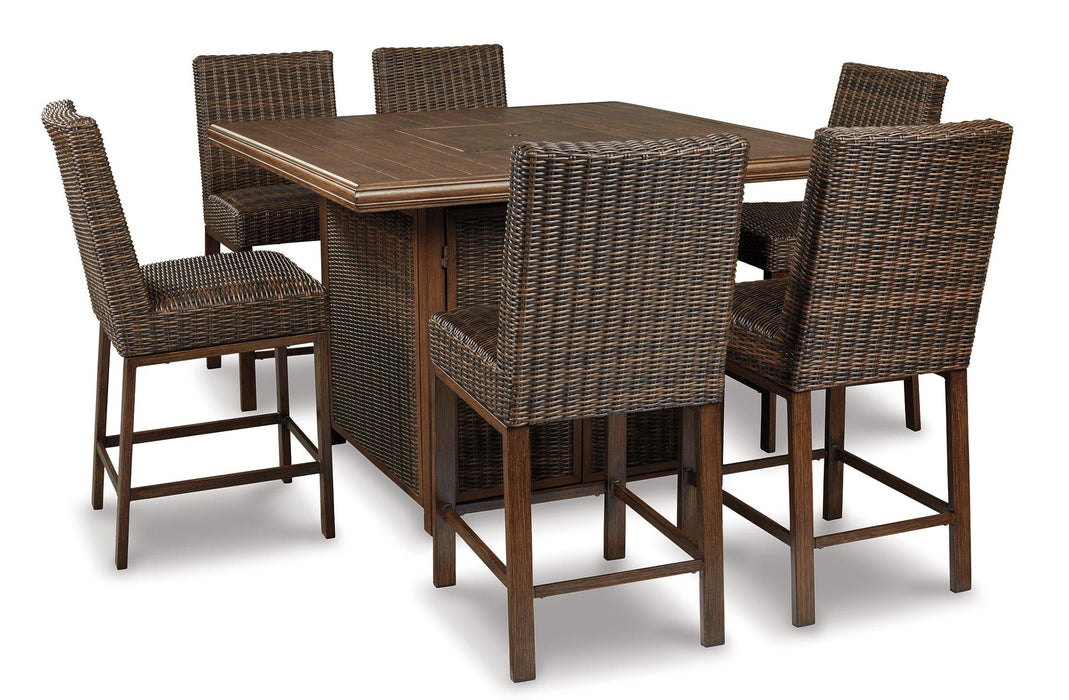 Paradise Trail Outdoor Bar Table Set - Premium Outdoor Seating Set from Ashley Furniture - Just $2872.91! Shop now at Furniture Wholesale Plus  We are the best furniture store in Nashville, Hendersonville, Goodlettsville, Madison, Antioch, Mount Juliet, Lebanon, Gallatin, Springfield, Murfreesboro, Franklin, Brentwood