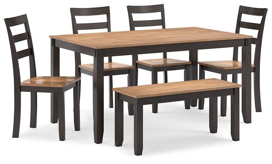 Gesthaven Dining Table with 4 Chairs and Bench (Set of 6) - Premium Dining Table from Ashley Furniture - Just $559.09! Shop now at Furniture Wholesale Plus  We are the best furniture store in Nashville, Hendersonville, Goodlettsville, Madison, Antioch, Mount Juliet, Lebanon, Gallatin, Springfield, Murfreesboro, Franklin, Brentwood