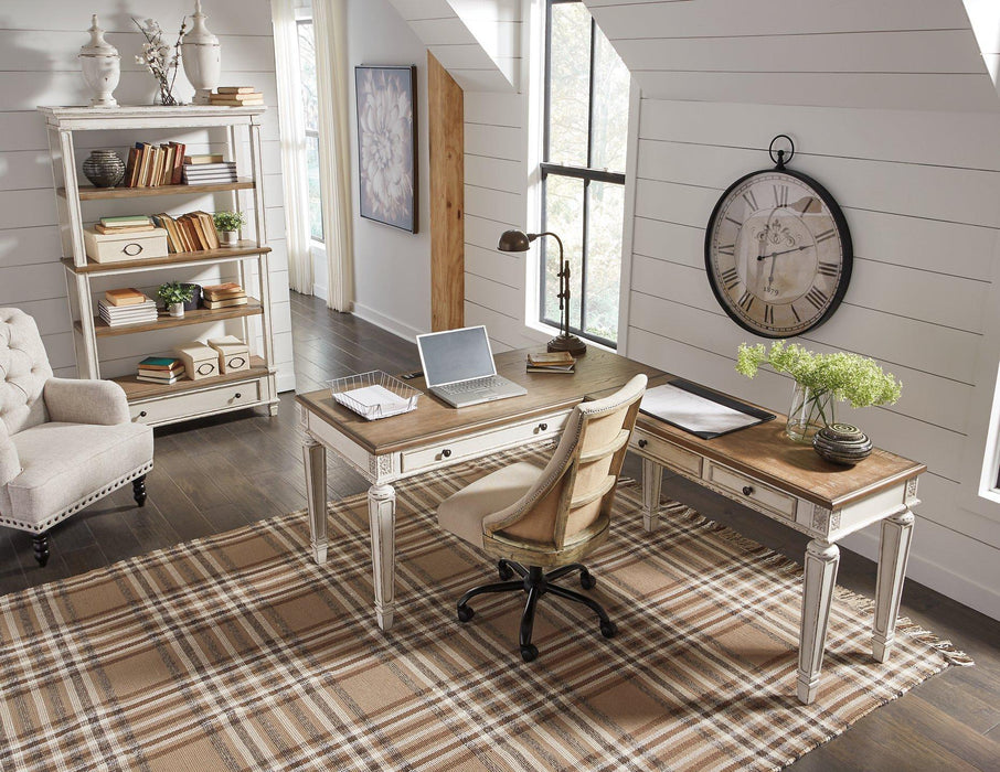 Realyn 2-Piece Home Office Desk - Premium Desk from Ashley Furniture - Just $726.02! Shop now at Furniture Wholesale Plus  We are the best furniture store in Nashville, Hendersonville, Goodlettsville, Madison, Antioch, Mount Juliet, Lebanon, Gallatin, Springfield, Murfreesboro, Franklin, Brentwood