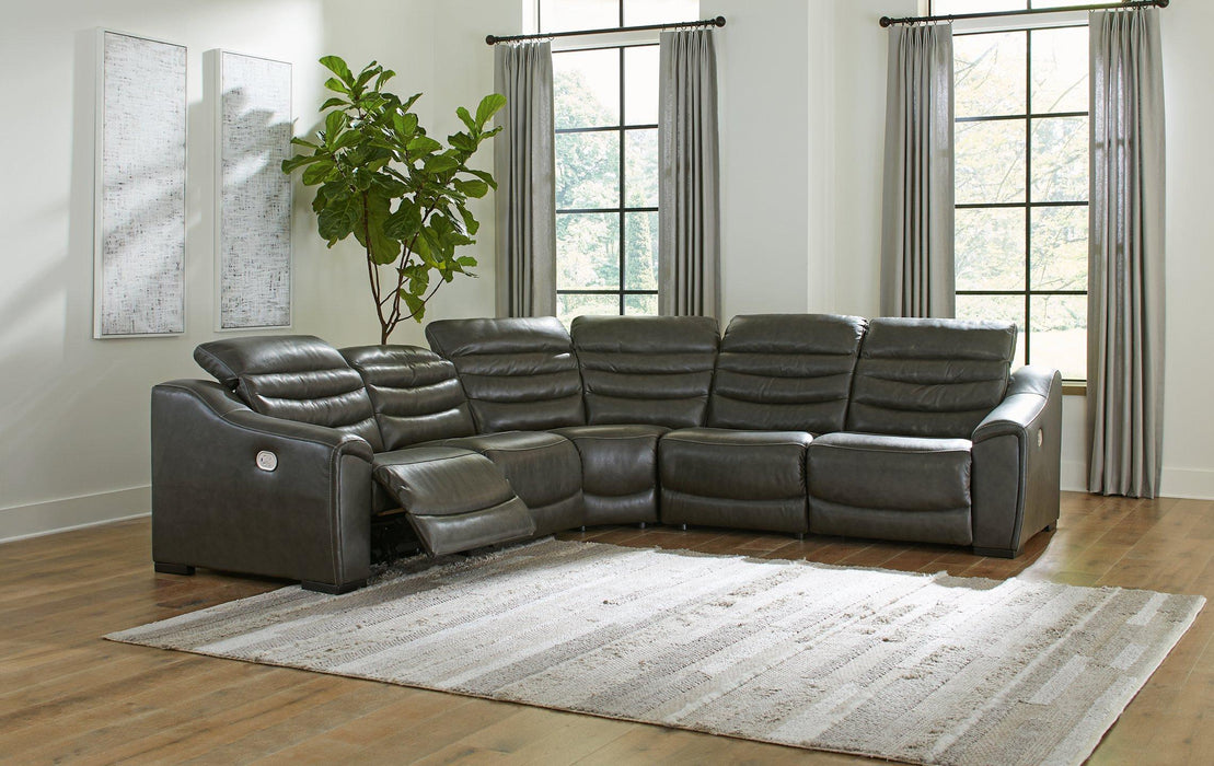 Center Line Power Reclining Sectional - Premium Sectional from Ashley Furniture - Just $2075.76! Shop now at Furniture Wholesale Plus  We are the best furniture store in Nashville, Hendersonville, Goodlettsville, Madison, Antioch, Mount Juliet, Lebanon, Gallatin, Springfield, Murfreesboro, Franklin, Brentwood