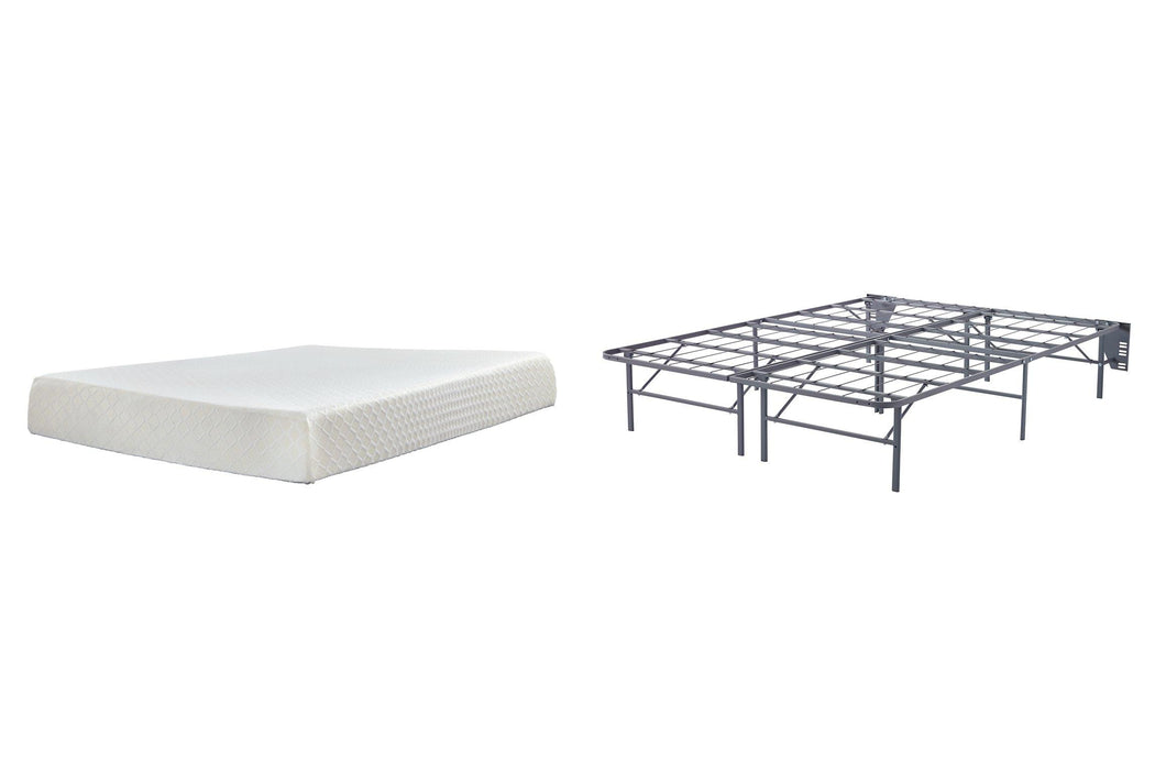 10 Inch Chime Memory Foam Mattress Set - Premium Mattress Set from Ashley Furniture - Just $414.29! Shop now at Furniture Wholesale Plus  We are the best furniture store in Nashville, Hendersonville, Goodlettsville, Madison, Antioch, Mount Juliet, Lebanon, Gallatin, Springfield, Murfreesboro, Franklin, Brentwood