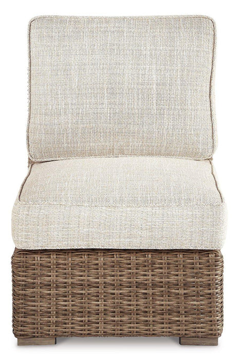 Beachcroft Outdoor Armless Chair with Cushion - Premium Outdoor Seating from Ashley Furniture - Just $448.88! Shop now at Furniture Wholesale Plus  We are the best furniture store in Nashville, Hendersonville, Goodlettsville, Madison, Antioch, Mount Juliet, Lebanon, Gallatin, Springfield, Murfreesboro, Franklin, Brentwood