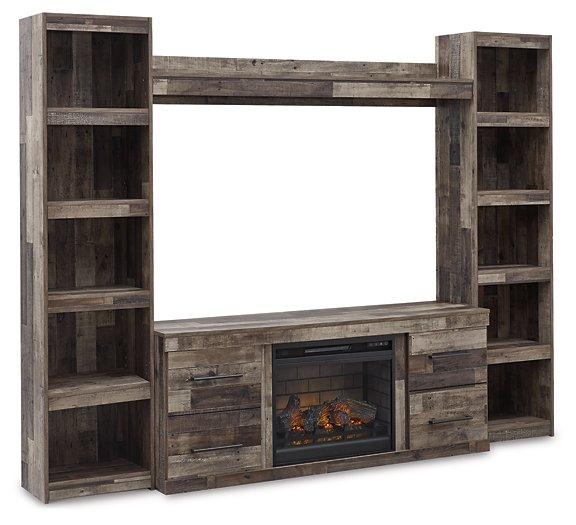 Derekson 4-Piece Entertainment Center with Electric Fireplace - Premium Entertainment Center from Ashley Furniture - Just $727.62! Shop now at Furniture Wholesale Plus  We are the best furniture store in Nashville, Hendersonville, Goodlettsville, Madison, Antioch, Mount Juliet, Lebanon, Gallatin, Springfield, Murfreesboro, Franklin, Brentwood