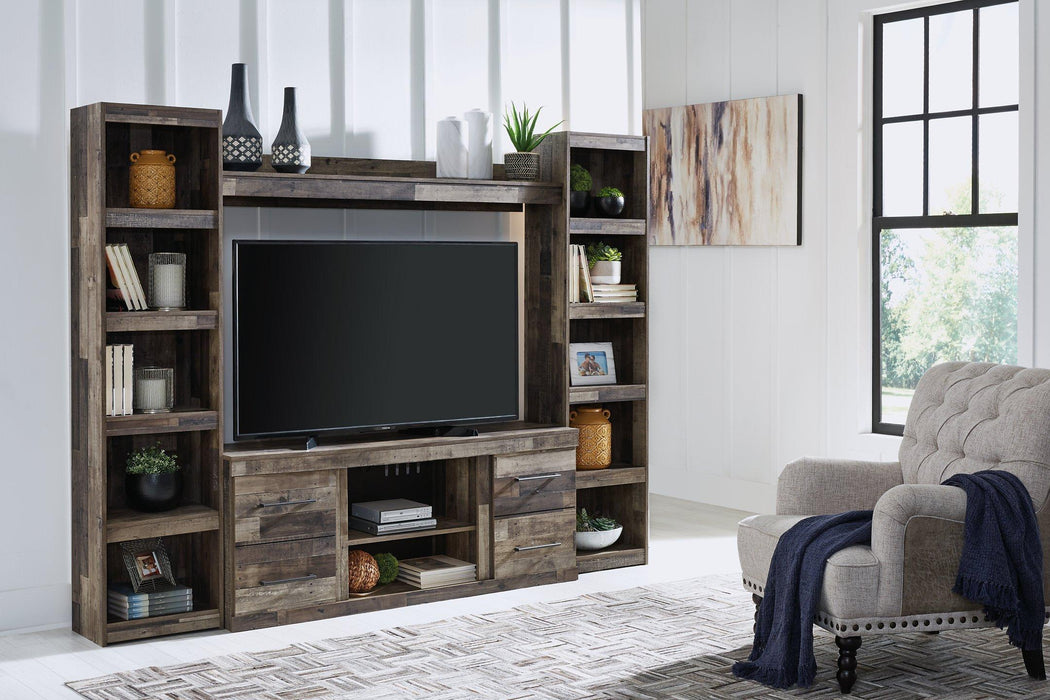 Derekson 4-Piece Entertainment Center - Premium Entertainment Center from Ashley Furniture - Just $448.07! Shop now at Furniture Wholesale Plus  We are the best furniture store in Nashville, Hendersonville, Goodlettsville, Madison, Antioch, Mount Juliet, Lebanon, Gallatin, Springfield, Murfreesboro, Franklin, Brentwood