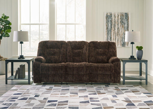 Soundwave Reclining Sofa with Drop Down Table - Premium Sofa from Ashley Furniture - Just $855.87! Shop now at Furniture Wholesale Plus  We are the best furniture store in Nashville, Hendersonville, Goodlettsville, Madison, Antioch, Mount Juliet, Lebanon, Gallatin, Springfield, Murfreesboro, Franklin, Brentwood