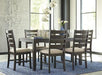 Rokane Dining Table and Chairs (Set of 7) - Premium Dining Table from Ashley Furniture - Just $663.66! Shop now at Furniture Wholesale Plus  We are the best furniture store in Nashville, Hendersonville, Goodlettsville, Madison, Antioch, Mount Juliet, Lebanon, Gallatin, Springfield, Murfreesboro, Franklin, Brentwood