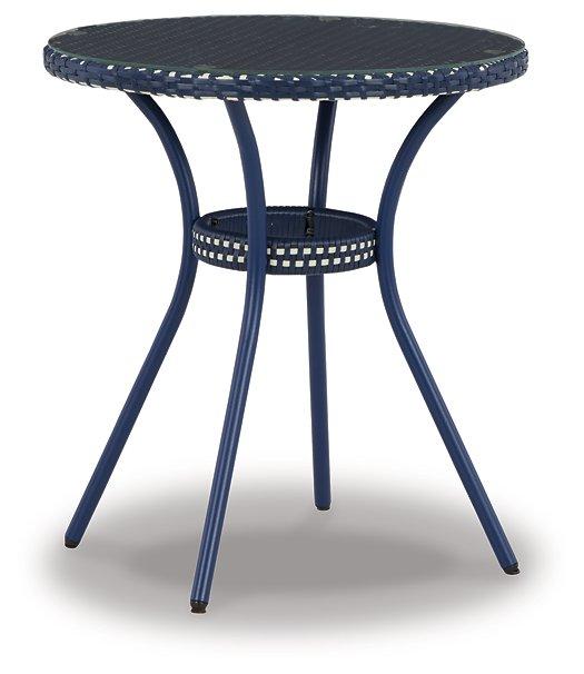 Odyssey Blue Outdoor Table and Chairs (Set of 3) - Premium Outdoor Dining Table from Ashley Furniture - Just $249.38! Shop now at Furniture Wholesale Plus  We are the best furniture store in Nashville, Hendersonville, Goodlettsville, Madison, Antioch, Mount Juliet, Lebanon, Gallatin, Springfield, Murfreesboro, Franklin, Brentwood