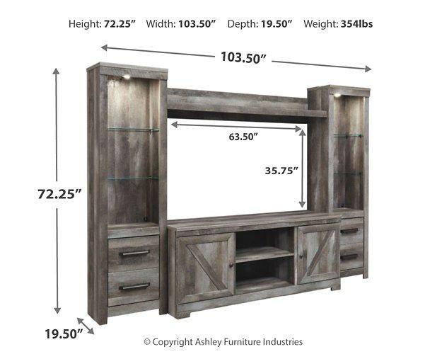 Wynnlow 4-Piece Entertainment Center - Premium Entertainment Center from Ashley Furniture - Just $448.07! Shop now at Furniture Wholesale Plus  We are the best furniture store in Nashville, Hendersonville, Goodlettsville, Madison, Antioch, Mount Juliet, Lebanon, Gallatin, Springfield, Murfreesboro, Franklin, Brentwood