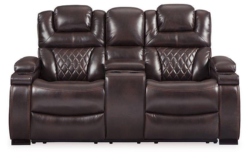 Warnerton Power Reclining Loveseat with Console - Premium Loveseat from Ashley Furniture - Just $1425.62! Shop now at Furniture Wholesale Plus  We are the best furniture store in Nashville, Hendersonville, Goodlettsville, Madison, Antioch, Mount Juliet, Lebanon, Gallatin, Springfield, Murfreesboro, Franklin, Brentwood