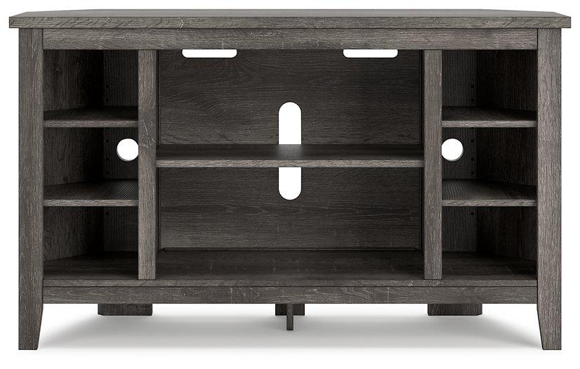 Arlenbry Corner TV Stand with Electric Fireplace - Premium TV Stand from Ashley Furniture - Just $452.03! Shop now at Furniture Wholesale Plus  We are the best furniture store in Nashville, Hendersonville, Goodlettsville, Madison, Antioch, Mount Juliet, Lebanon, Gallatin, Springfield, Murfreesboro, Franklin, Brentwood