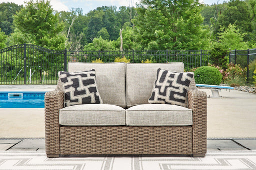 Beachcroft Outdoor Loveseat with Cushion - Premium Outdoor Loveseat from Ashley Furniture - Just $970.15! Shop now at Furniture Wholesale Plus  We are the best furniture store in Nashville, Hendersonville, Goodlettsville, Madison, Antioch, Mount Juliet, Lebanon, Gallatin, Springfield, Murfreesboro, Franklin, Brentwood