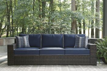 Grasson Lane Sofa with Cushion - Premium Outdoor Seating from Ashley Furniture - Just $1092.44! Shop now at Furniture Wholesale Plus  We are the best furniture store in Nashville, Hendersonville, Goodlettsville, Madison, Antioch, Mount Juliet, Lebanon, Gallatin, Springfield, Murfreesboro, Franklin, Brentwood