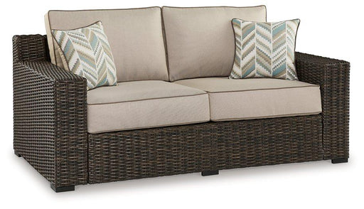 Coastline Bay Outdoor Loveseat with Cushion - Premium Outdoor Seating from Ashley Furniture - Just $970.15! Shop now at Furniture Wholesale Plus  We are the best furniture store in Nashville, Hendersonville, Goodlettsville, Madison, Antioch, Mount Juliet, Lebanon, Gallatin, Springfield, Murfreesboro, Franklin, Brentwood