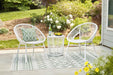 Mandarin Cape Outdoor Table and Chairs (Set of 3) - Premium Outdoor Seating Set from Ashley Furniture - Just $249.38! Shop now at Furniture Wholesale Plus  We are the best furniture store in Nashville, Hendersonville, Goodlettsville, Madison, Antioch, Mount Juliet, Lebanon, Gallatin, Springfield, Murfreesboro, Franklin, Brentwood