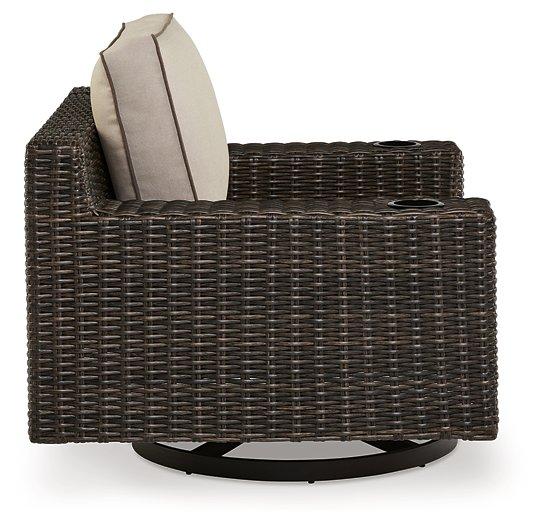 Coastline Bay Outdoor Swivel Lounge with Cushion - Premium Outdoor Seating from Ashley Furniture - Just $711.93! Shop now at Furniture Wholesale Plus  We are the best furniture store in Nashville, Hendersonville, Goodlettsville, Madison, Antioch, Mount Juliet, Lebanon, Gallatin, Springfield, Murfreesboro, Franklin, Brentwood