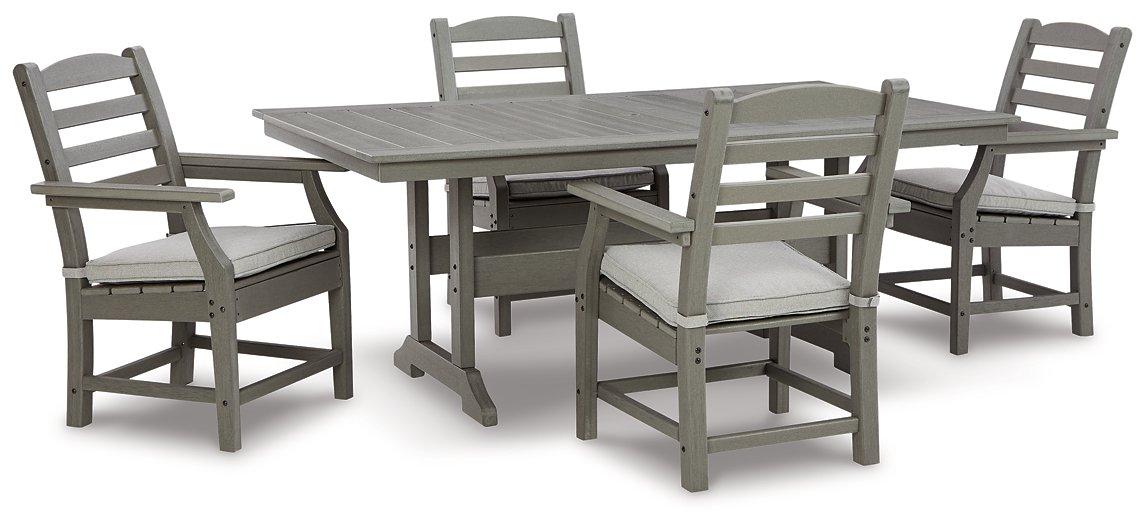 Visola Outdoor Dining Table with 4 Chairs - Premium Outdoor Seating Set from Ashley Furniture - Just $1918.59! Shop now at Furniture Wholesale Plus  We are the best furniture store in Nashville, Hendersonville, Goodlettsville, Madison, Antioch, Mount Juliet, Lebanon, Gallatin, Springfield, Murfreesboro, Franklin, Brentwood