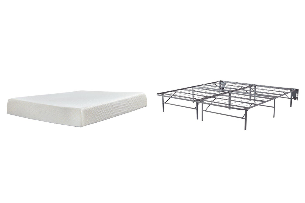 10 Inch Chime Memory Foam Mattress Set - Premium Mattress Set from Ashley Furniture - Just $414.29! Shop now at Furniture Wholesale Plus  We are the best furniture store in Nashville, Hendersonville, Goodlettsville, Madison, Antioch, Mount Juliet, Lebanon, Gallatin, Springfield, Murfreesboro, Franklin, Brentwood