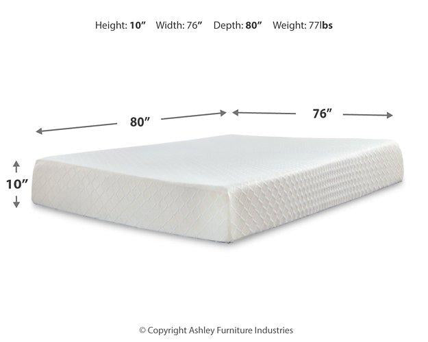 10 Inch Chime Memory Foam Mattress Set - Premium Mattress Set from Ashley Furniture - Just $414.29! Shop now at Furniture Wholesale Plus  We are the best furniture store in Nashville, Hendersonville, Goodlettsville, Madison, Antioch, Mount Juliet, Lebanon, Gallatin, Springfield, Murfreesboro, Franklin, Brentwood