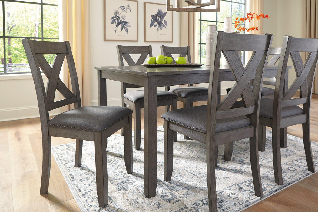 Caitbrook Dining Table and Chairs (Set of 7) - Premium Dining Table from Ashley Furniture - Just $663.66! Shop now at Furniture Wholesale Plus  We are the best furniture store in Nashville, Hendersonville, Goodlettsville, Madison, Antioch, Mount Juliet, Lebanon, Gallatin, Springfield, Murfreesboro, Franklin, Brentwood