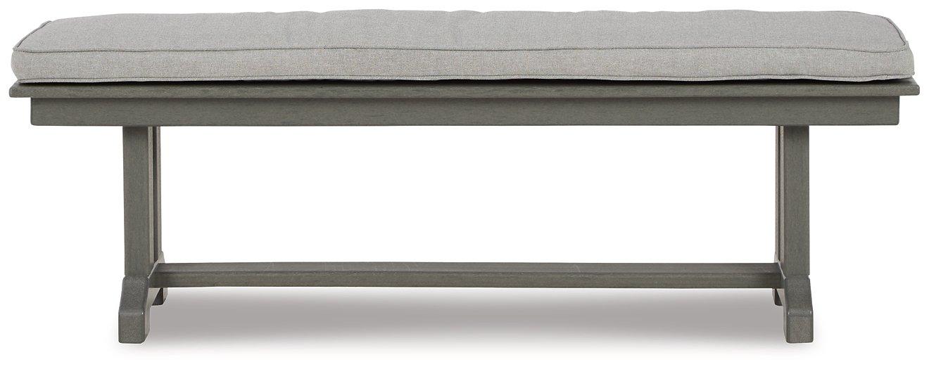 Visola Bench with Cushion - Premium Outdoor Dining Bench from Ashley Furniture - Just $362! Shop now at Furniture Wholesale Plus  We are the best furniture store in Nashville, Hendersonville, Goodlettsville, Madison, Antioch, Mount Juliet, Lebanon, Gallatin, Springfield, Murfreesboro, Franklin, Brentwood