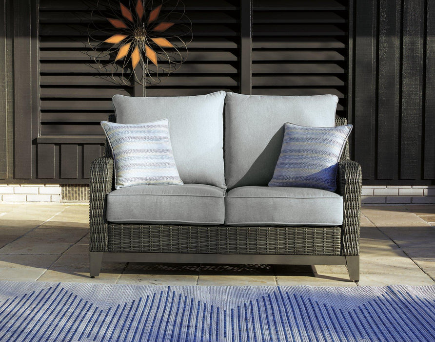 Elite Park Outdoor Loveseat with Cushion - Premium Outdoor Seating from Ashley Furniture - Just $924.25! Shop now at Furniture Wholesale Plus  We are the best furniture store in Nashville, Hendersonville, Goodlettsville, Madison, Antioch, Mount Juliet, Lebanon, Gallatin, Springfield, Murfreesboro, Franklin, Brentwood