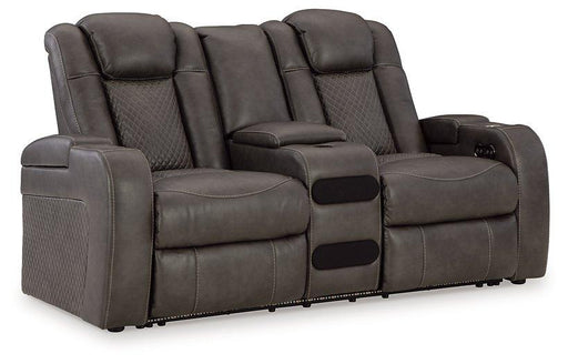 Fyne-Dyme Power Reclining Loveseat with Console - Premium Loveseat from Ashley Furniture - Just $1279.10! Shop now at Furniture Wholesale Plus  We are the best furniture store in Nashville, Hendersonville, Goodlettsville, Madison, Antioch, Mount Juliet, Lebanon, Gallatin, Springfield, Murfreesboro, Franklin, Brentwood