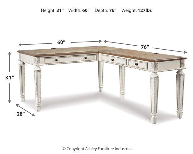 Realyn 2-Piece Home Office Desk - Premium Desk from Ashley Furniture - Just $726.02! Shop now at Furniture Wholesale Plus  We are the best furniture store in Nashville, Hendersonville, Goodlettsville, Madison, Antioch, Mount Juliet, Lebanon, Gallatin, Springfield, Murfreesboro, Franklin, Brentwood