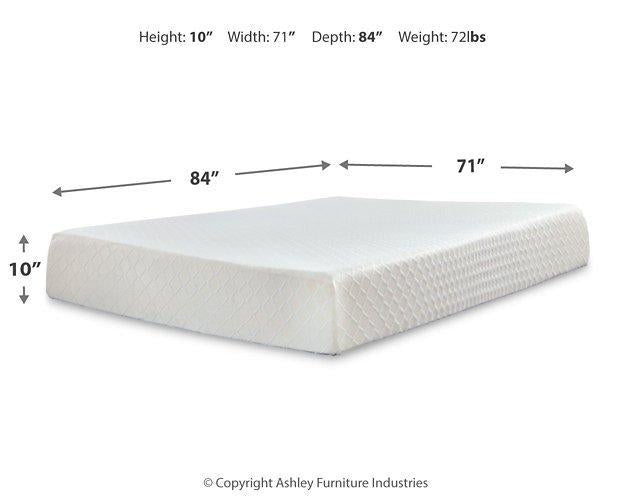 10 Inch Chime Memory Foam Mattress Set - Premium Mattress Set from Ashley Furniture - Just $414.29! Shop now at Furniture Wholesale Plus  We are the best furniture store in Nashville, Hendersonville, Goodlettsville, Madison, Antioch, Mount Juliet, Lebanon, Gallatin, Springfield, Murfreesboro, Franklin, Brentwood