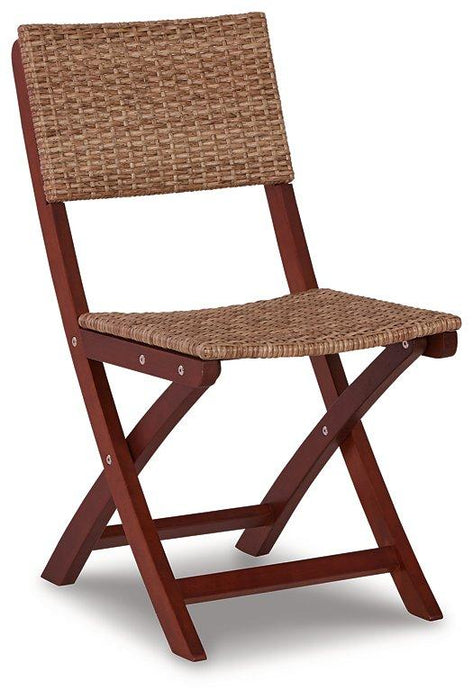 Safari Peak Outdoor Table and Chairs (Set of 3) - Premium Outdoor Dining Table from Ashley Furniture - Just $249.38! Shop now at Furniture Wholesale Plus  We are the best furniture store in Nashville, Hendersonville, Goodlettsville, Madison, Antioch, Mount Juliet, Lebanon, Gallatin, Springfield, Murfreesboro, Franklin, Brentwood