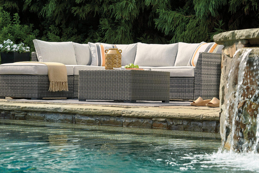 Cherry Point 4-piece Outdoor Sectional Set - Premium Outdoor Seating Set from Ashley Furniture - Just $1234.62! Shop now at Furniture Wholesale Plus  We are the best furniture store in Nashville, Hendersonville, Goodlettsville, Madison, Antioch, Mount Juliet, Lebanon, Gallatin, Springfield, Murfreesboro, Franklin, Brentwood