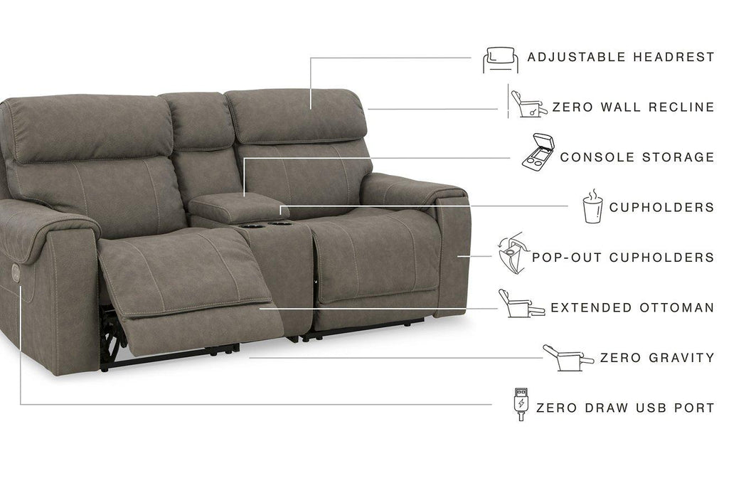 Starbot 3-Piece Power Reclining Loveseat with Console - Premium Loveseat from Ashley Furniture - Just $1800.36! Shop now at Furniture Wholesale Plus  We are the best furniture store in Nashville, Hendersonville, Goodlettsville, Madison, Antioch, Mount Juliet, Lebanon, Gallatin, Springfield, Murfreesboro, Franklin, Brentwood