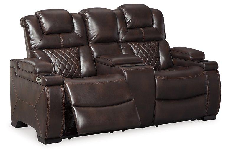 Warnerton Power Reclining Loveseat with Console - Premium Loveseat from Ashley Furniture - Just $1425.62! Shop now at Furniture Wholesale Plus  We are the best furniture store in Nashville, Hendersonville, Goodlettsville, Madison, Antioch, Mount Juliet, Lebanon, Gallatin, Springfield, Murfreesboro, Franklin, Brentwood