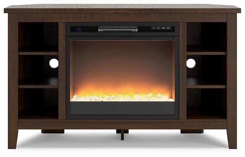 Camiburg Corner TV Stand with Electric Fireplace - Premium TV Stand from Ashley Furniture - Just $452.03! Shop now at Furniture Wholesale Plus  We are the best furniture store in Nashville, Hendersonville, Goodlettsville, Madison, Antioch, Mount Juliet, Lebanon, Gallatin, Springfield, Murfreesboro, Franklin, Brentwood