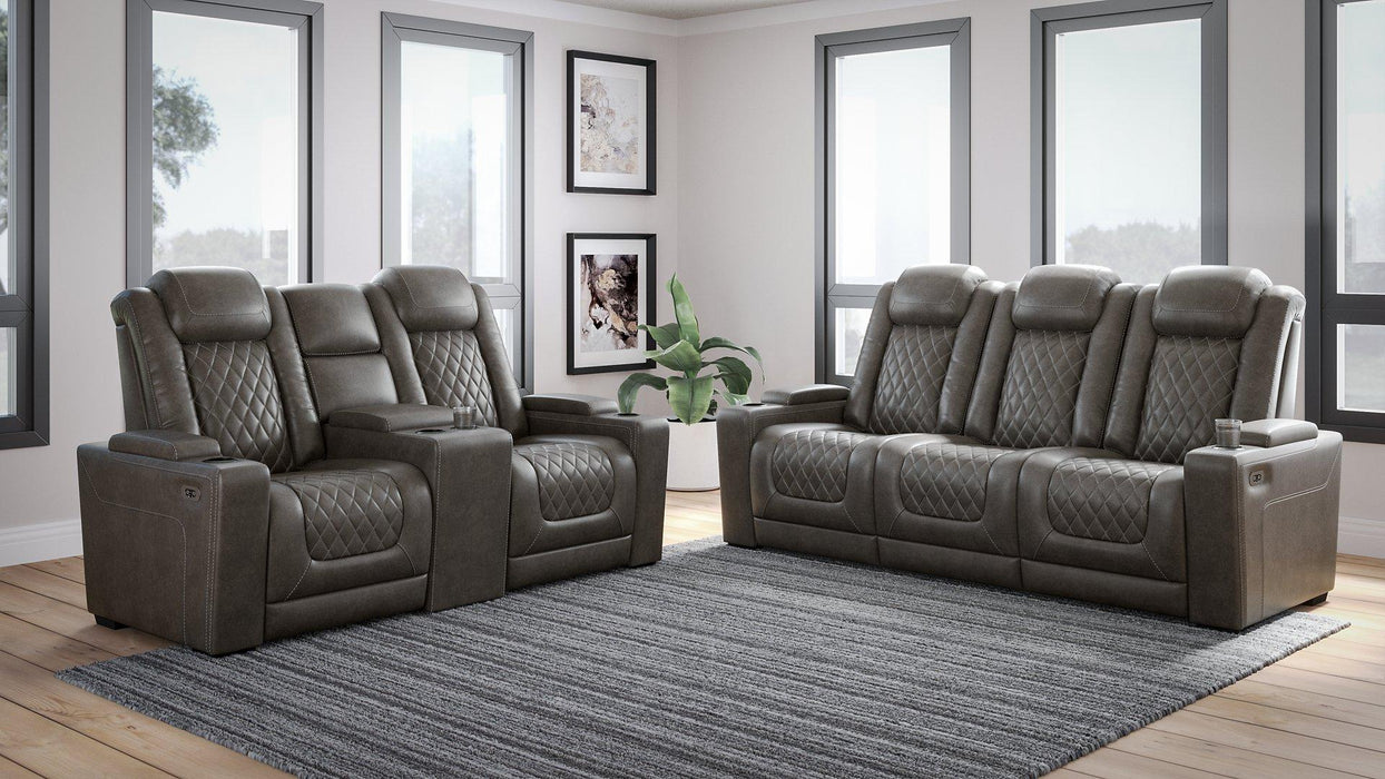 HyllMont Power Reclining Living Room Set - Premium Living Room Set from Ashley Furniture - Just $2698.13! Shop now at Furniture Wholesale Plus  We are the best furniture store in Nashville, Hendersonville, Goodlettsville, Madison, Antioch, Mount Juliet, Lebanon, Gallatin, Springfield, Murfreesboro, Franklin, Brentwood