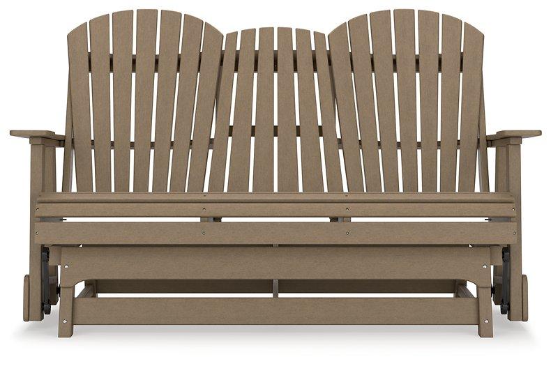 Hyland wave Outdoor Glider Loveseat - Premium Outdoor Seating from Ashley Furniture - Just $978.98! Shop now at Furniture Wholesale Plus  We are the best furniture store in Nashville, Hendersonville, Goodlettsville, Madison, Antioch, Mount Juliet, Lebanon, Gallatin, Springfield, Murfreesboro, Franklin, Brentwood