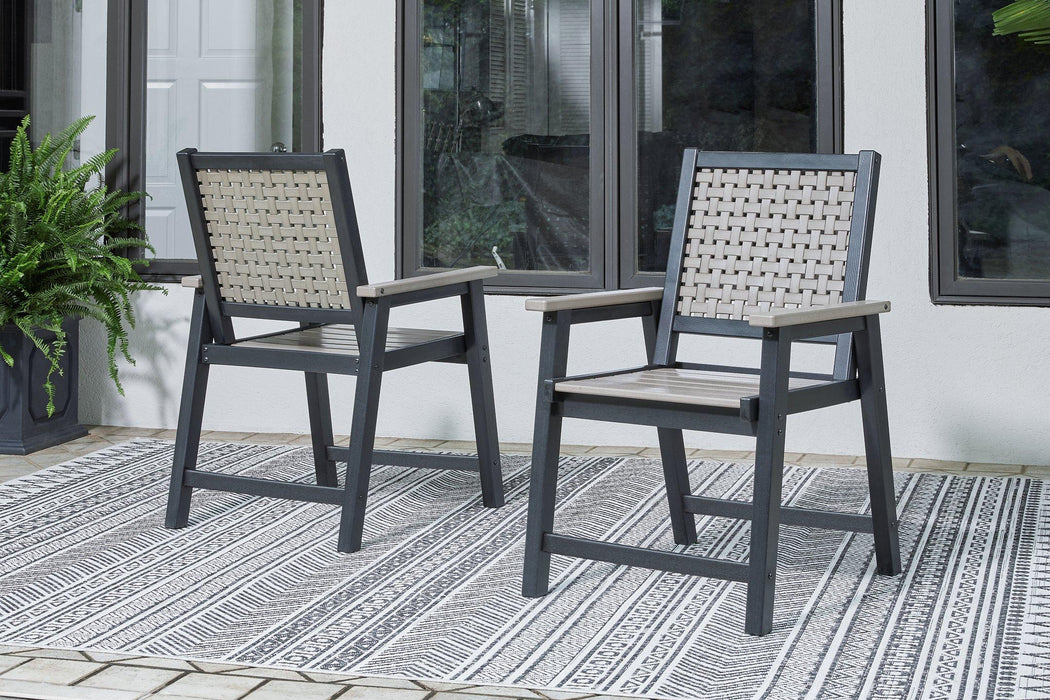 Mount Valley Arm Chair (set Of 2) - Premium Outdoor Dining Chair from Ashley Furniture - Just $476.64! Shop now at Furniture Wholesale Plus  We are the best furniture store in Nashville, Hendersonville, Goodlettsville, Madison, Antioch, Mount Juliet, Lebanon, Gallatin, Springfield, Murfreesboro, Franklin, Brentwood