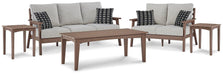 Emmeline Outdoor Seating Set - Premium Outdoor Table Set from Ashley Furniture - Just $1123.96! Shop now at Furniture Wholesale Plus  We are the best furniture store in Nashville, Hendersonville, Goodlettsville, Madison, Antioch, Mount Juliet, Lebanon, Gallatin, Springfield, Murfreesboro, Franklin, Brentwood