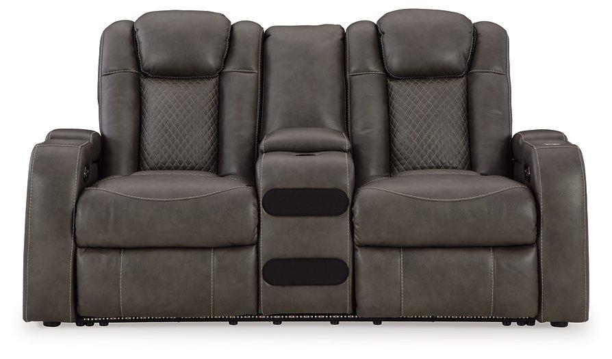 Fyne-Dyme Power Reclining Loveseat with Console - Premium Loveseat from Ashley Furniture - Just $1279.10! Shop now at Furniture Wholesale Plus  We are the best furniture store in Nashville, Hendersonville, Goodlettsville, Madison, Antioch, Mount Juliet, Lebanon, Gallatin, Springfield, Murfreesboro, Franklin, Brentwood