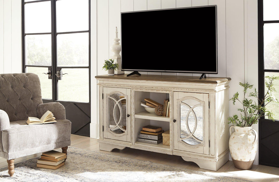 Realyn 62" TV Stand - Premium TV Stand from Ashley Furniture - Just $579.20! Shop now at Furniture Wholesale Plus  We are the best furniture store in Nashville, Hendersonville, Goodlettsville, Madison, Antioch, Mount Juliet, Lebanon, Gallatin, Springfield, Murfreesboro, Franklin, Brentwood