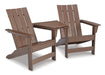 Emmeline Outdoor Adirondack Chairs with Tete-A-Tete Connector - Premium Outdoor Table Set from Ashley Furniture - Just $489.53! Shop now at Furniture Wholesale Plus  We are the best furniture store in Nashville, Hendersonville, Goodlettsville, Madison, Antioch, Mount Juliet, Lebanon, Gallatin, Springfield, Murfreesboro, Franklin, Brentwood