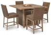 Walton Bridge Outdoor Bar Set - Premium Outdoor Dining Set from Ashley Furniture - Just $2813.88! Shop now at Furniture Wholesale Plus  We are the best furniture store in Nashville, Hendersonville, Goodlettsville, Madison, Antioch, Mount Juliet, Lebanon, Gallatin, Springfield, Murfreesboro, Franklin, Brentwood