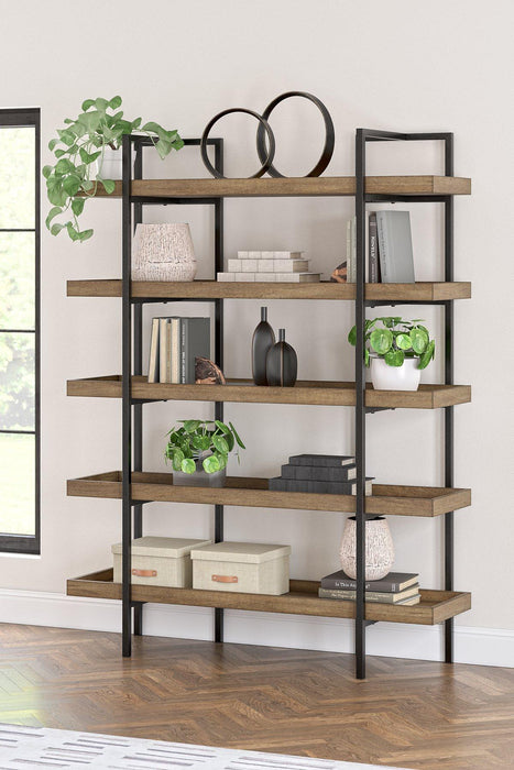 Montia 76" Bookcase - Premium Bookcase from Ashley Furniture - Just $414.29! Shop now at Furniture Wholesale Plus  We are the best furniture store in Nashville, Hendersonville, Goodlettsville, Madison, Antioch, Mount Juliet, Lebanon, Gallatin, Springfield, Murfreesboro, Franklin, Brentwood