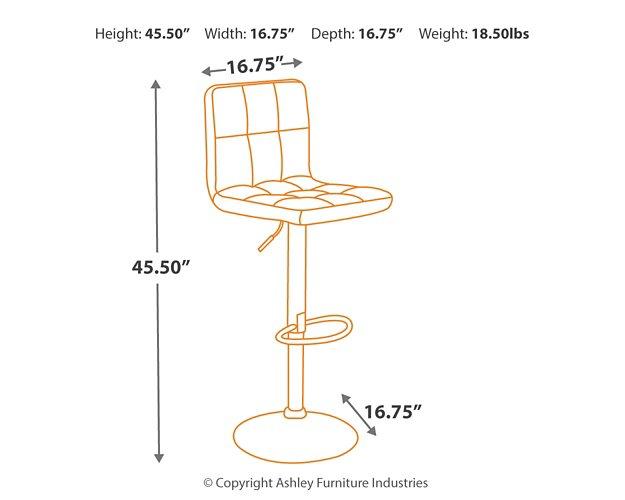 Bellatier Adjustable Height Bar Stool - Premium Barstool from Ashley Furniture - Just $104.58! Shop now at Furniture Wholesale Plus  We are the best furniture store in Nashville, Hendersonville, Goodlettsville, Madison, Antioch, Mount Juliet, Lebanon, Gallatin, Springfield, Murfreesboro, Franklin, Brentwood