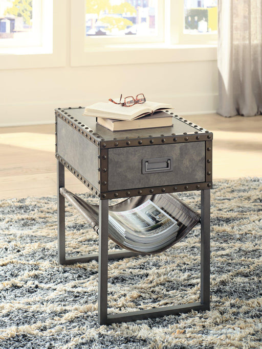 Derrylin Chairside End Table - Premium End Table from Ashley Furniture - Just $226.19! Shop now at Furniture Wholesale Plus  We are the best furniture store in Nashville, Hendersonville, Goodlettsville, Madison, Antioch, Mount Juliet, Lebanon, Gallatin, Springfield, Murfreesboro, Franklin, Brentwood