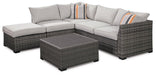 Cherry Point 4-piece Outdoor Sectional Set - Premium Outdoor Seating Set from Ashley Furniture - Just $1234.62! Shop now at Furniture Wholesale Plus  We are the best furniture store in Nashville, Hendersonville, Goodlettsville, Madison, Antioch, Mount Juliet, Lebanon, Gallatin, Springfield, Murfreesboro, Franklin, Brentwood