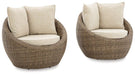 Danson Swivel Lounge with Cushion (Set of 2) - Premium Outdoor Seating from Ashley Furniture - Just $1243.79! Shop now at Furniture Wholesale Plus  We are the best furniture store in Nashville, Hendersonville, Goodlettsville, Madison, Antioch, Mount Juliet, Lebanon, Gallatin, Springfield, Murfreesboro, Franklin, Brentwood