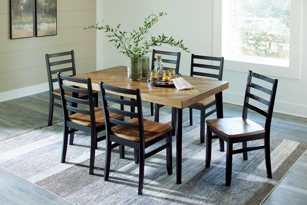 Blondon Dining Table and 6 Chairs (Set of 7) - Premium Dining Table from Ashley Furniture - Just $621.44! Shop now at Furniture Wholesale Plus  We are the best furniture store in Nashville, Hendersonville, Goodlettsville, Madison, Antioch, Mount Juliet, Lebanon, Gallatin, Springfield, Murfreesboro, Franklin, Brentwood